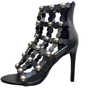 Cape Robbin Black Caged Studded Rocker Goth Whimsigoth Heels Stilettos Sz 8.5